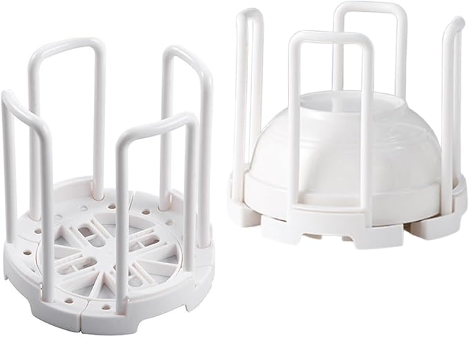 Adjustable Plate Holder, 2PCS Plate Organizer for Cabinet Dish Racks for Kitchen Retractable Bowl Rack Plates Organizer Plates Storage Rack Bowl Organizers (White)