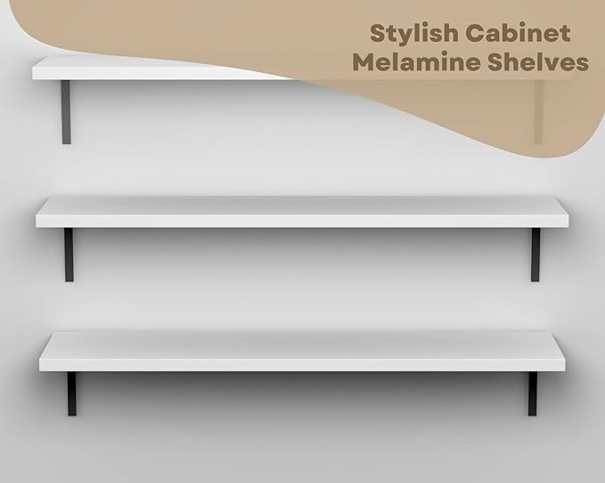 B&B HARDWARE Cabinet Shelves - Melamine 1/2'' Thick - Custom Organize Space with Stylish Cabinet Melamine Shelves - Perfect Solution for Home & Office - Cut to Size (14" Depth x 14 Inches Length)