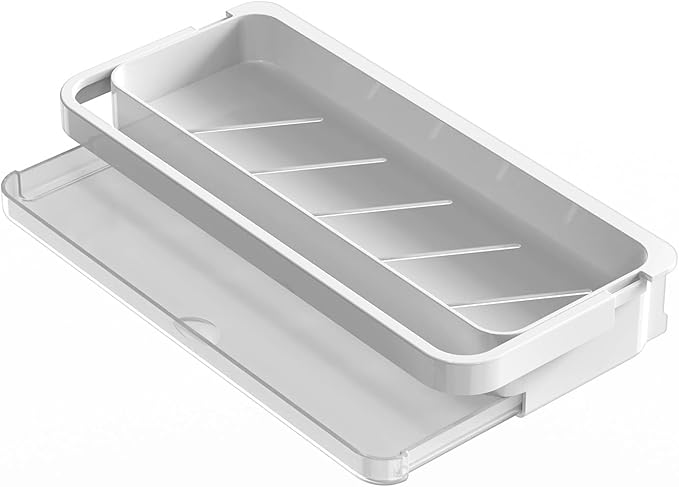 Kitchen sink organizer, wall mounted, with drain pan and sponge holder, no need for drilling installation