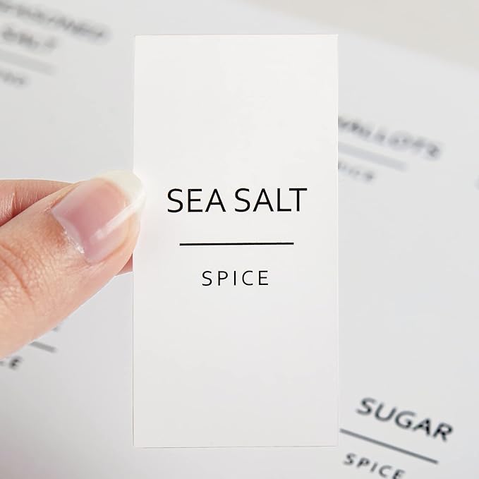 Talented Kitchen Spice Jar Labels - Minimalist Waterproof Kitchen Organization - Preprinted Spice Labels - Kitchen Pantry Organization Stickers - 140 Pack, 2.75 x 1.25 in, Black on White