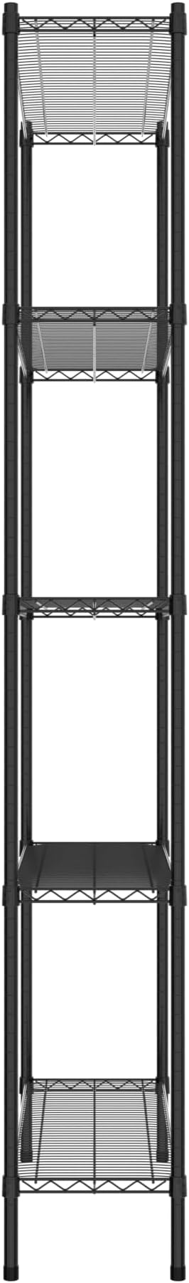 Commercial NSF Listed Black Epoxy Stationary Wire Shelving Kit 14" x 42" x 96", with 5 Shelves Perfect for Warehouse, Walk-in Refrigerator, Freezer, Grocery Store, Restaurant, Dishroom