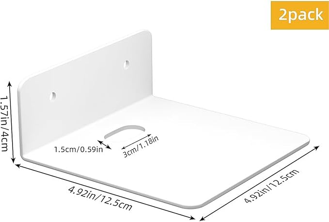 Speaker Shelf Wall Mount – Functional, 2 Pieces Small, Floating Adhesive Home Shelves, Bedroom Living Room Bathroom Kitchen | Bedroom Living Room Bathroom Kitchen Nursery Monitor Speaker