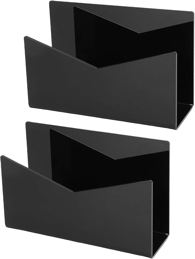 Sorandy 2 Pack Acrylic Mail Organizer, Mail Holder Stand, Vertical File Folder, Letter Sorter Desk Envelope Rack, for Home Office School Envelope Bill Filling Paper Document (Black)