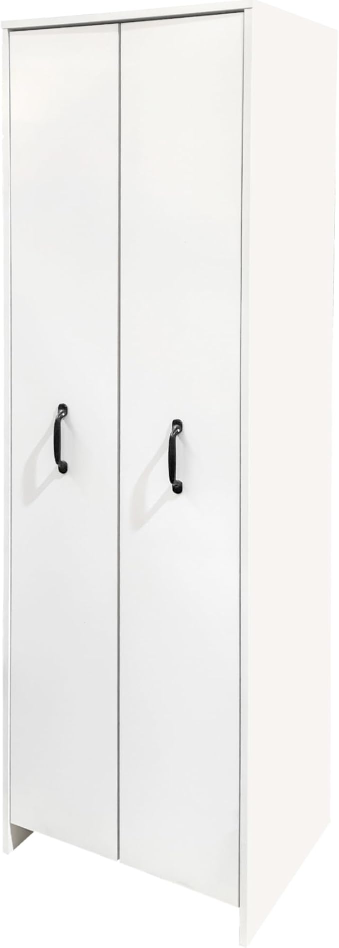 Food Pantry Cabinet with Pull-Out Shelves, White Slide Out Storage Cabinet with 2 Doors, 4 Tier Floor Standing Narrow Storage Bookcase on Wheels for Kitchen, Living Room, Office