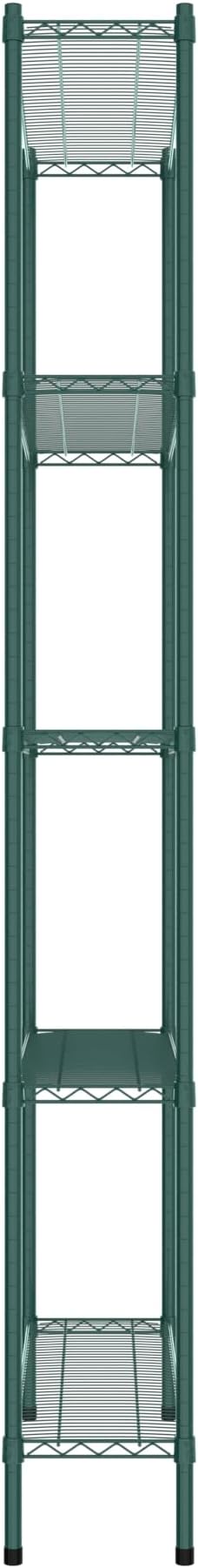 Commercial NSF Listed Green Epoxy Stationary Wire Shelving Kit 12" x 42" x 96", with 5 Shelves Perfect for Warehouse, Walk-in Refrigerator, Freezer, Grocery Store, Restaurant, Dishroom