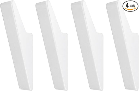 Nobtou Heavy Duty Adhesive Hooks - No Drill Aluminum Alloy Wall Hooks for Bathroom, Kitchen, Tile & Glass, Waterproof Rustproof Bath Towel Hooks, Coats/Hats/Bags (4Pack)