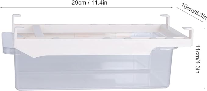 Fridge Drawer Organizer, Clear Refrigerator Organizer Bins Pull Out Storage Bins for Fridge Shelf Pullable Refrigerator Storage Box