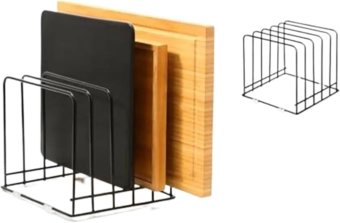 Cutting Board Holder 2pcs Kitchen Cabinet Dividers sheets Bakeware Holder with 5 Slots For Cabinet