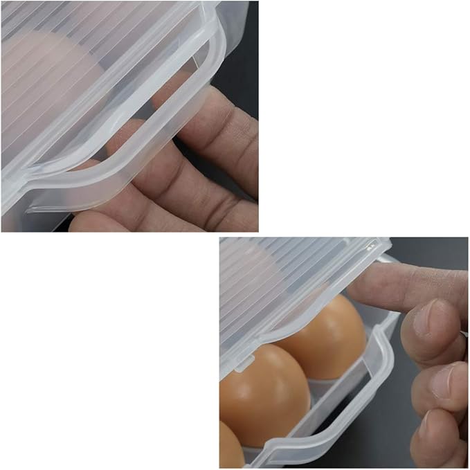 Eagrye 4-Pack Clear Covered Egg Holders, Egg Holder For Refrigerator, Plastic Refrigerator Egg Trays with Lids, Fit 18 x 4 Eggs (72 Eggs)