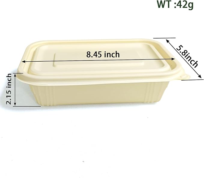 FUailiYY 30 Packs Disposable 30 Ounce Square Meal Prep Container, biodegradable clamshell containers, Thickened Food Storage Container With Lid, Stackable.