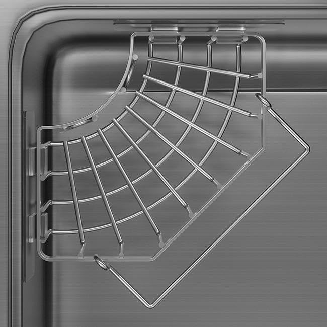 Corner Sink Organizer, Silver Stainless Steel Sponge Holder with Towel Bar, Self-Adhesive Kitchen Storage Rack, 6.3x6.3x3.2 Inches