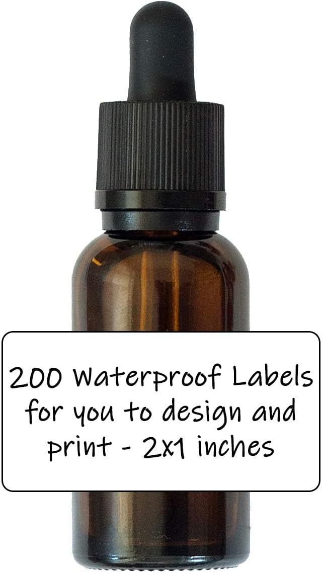 Arlig 2x1 Inch Waterproof Labels for Inkjet Printers Smudge-Proof, Oil-Proof Label for Bottles, Pantry, Lip Gloss, Jars, Food, and Essential Oils | 200 Labels (5 Letter Size Sheets, 40/Sheet) (Matte)