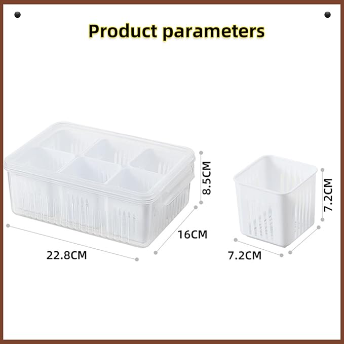 Jaugufiy Divided Veggie Tray with Lid Snackle Box Charcuterie Container Food Storage Containers with Airtight Lids，Refrigerator Food Prep Containers Food Storage Box Fruit Storage Organizer