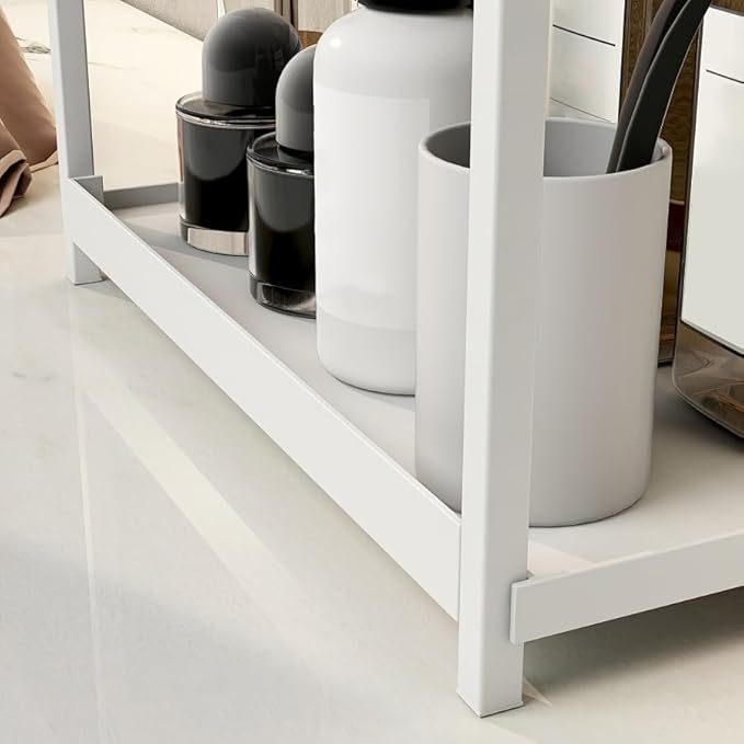 Bathroom Counter Organizer, Bathroom Organizers and Storage Countertop, 2 Tier White Counter Shelf for Vanity Tables, Dresser, Makeup