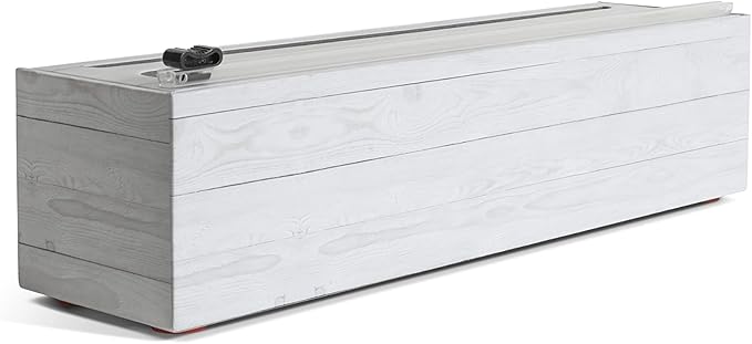 Chicwrap Shiplap Refillable Plastic Wrap Dispenser - Includes One 12" x 750' Roll of Professional Grade Plastic Wrap - BPA Free and Kosher Certified - Reusable Dispenser w/Slide Cutter