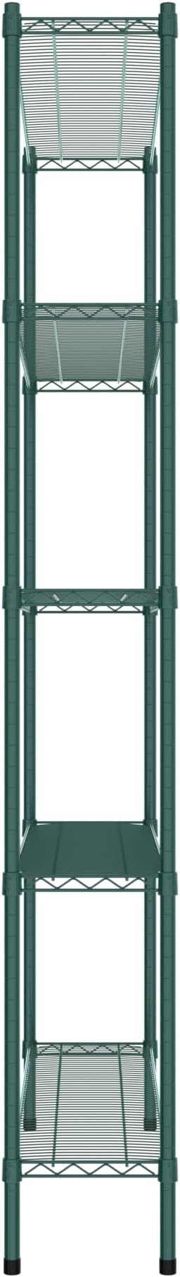 Commercial NSF Listed Green Epoxy Stationary Wire Shelving Kit 12" x 48" x 86", with 5 Shelves Perfect for Warehouse, Walk-in Refrigerator, Freezer, Grocery Store, Restaurant, Dishroom