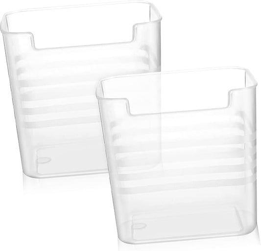 PRETYZOOM 2Pcs Refrigerator Organizer Bins Food-grade Plastic Translucent Fridge Side Door Storage Boxes with Vertical Design for Kitchen Pantry Expansion and Fresh Keeping