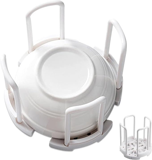 Retractable Dish Oganizer,Simplicity ABS and PP Material RV Dish Storage Bowl Holder,White Bowl Organizer for Kitchen Cabinets Chopsticks Storage Rack