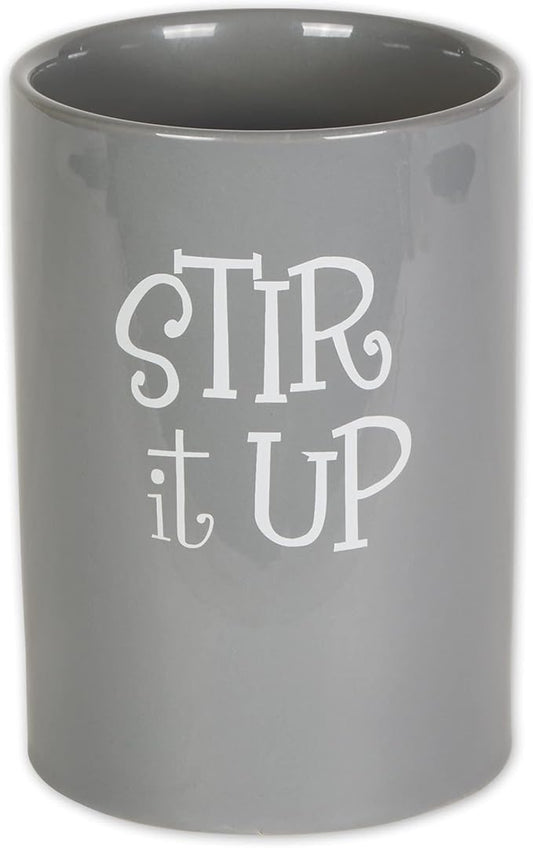 DII Kitchen Accessories Retro Collection Ceramics, Utensil Holder, Gray