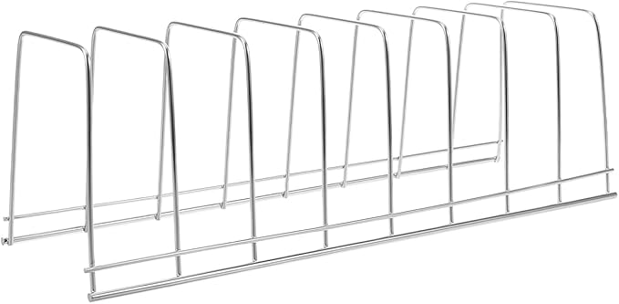 Stainless Steel Plate Holder for Cabinet, Compact Dish Drying Rack and Organizer, Vertical Kitchen Dish Rack for Countertop, Rust-Proof Tableware Drainage Storage Stand for Plates and Saucers