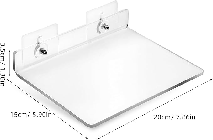 KESYOO Acrylic Floating Shelves Wall Storage Racks No Drilling L-Shaped 20X15Cm for Bathroom Kitchen Living Room 4pcs Self-Adhesive Organizer