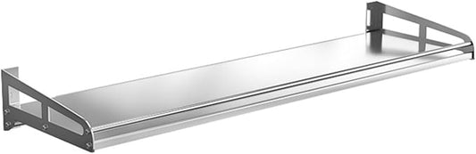 Wall Mount Metal Wall Shelf Kitchen Spice Condiment Racks 304 Stainless Steel fit Storage Rack Bedroom Bathroom Living Room Shelves (Length31.5 width13.7)