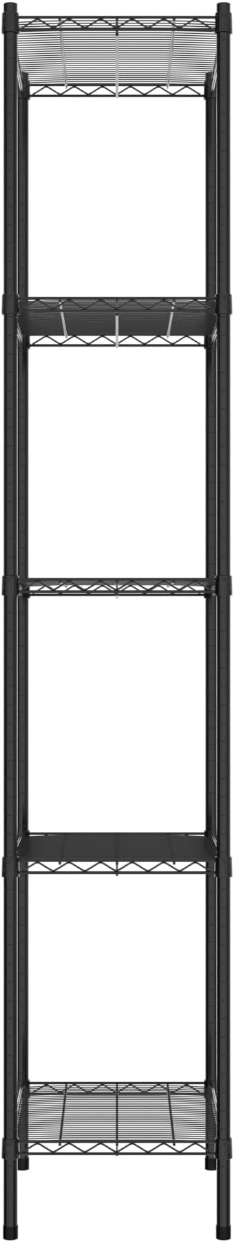 Commercial NSF Listed Black Epoxy Stationary Wire Shelving Kit 18" x 24" x 96", with 5 Shelves Perfect for Warehouse, Walk-in Refrigerator, Freezer, Grocery Store, Restaurant, Dishroom