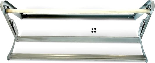 30" Roll Paper Dispenser with Cutter - Wall Mount or Desktop Straight Edge Cutter - Fits Craft, Freezer, Wrapping, Butcher Paper Roll Dispenser or Cling Film - Non-Sharp Edge, Grey