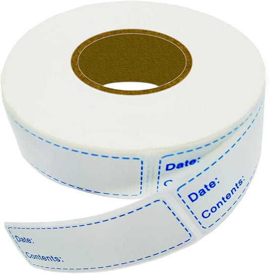 600pcs 1 x 3 Inch Removable Storage Stickers,Self-Adhesive Food Freezer Date Labels-Waterproof Oil-Resistant Easy Clean Leaves no Residue Perfect for Kitchen Containers,Blue Labels