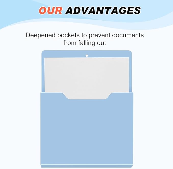 Fuutreo 6 Pcs Magnetic Wall File Organizer Magnetic Wall File Holder Refrigerator Magazine Holder for Mail Letters Paper(Vintage Boho,12.2 x 9.4 Inch)