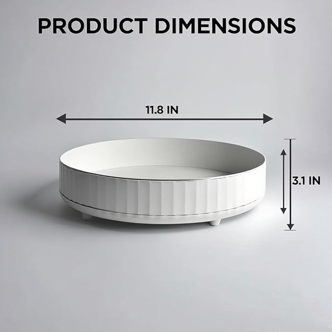 Single Tier Lazy Susan, 12 Inch Plastic Rotating Organizer Tray - Space Saving for Kitchen Cabinet, Refrigerator, Bathroom