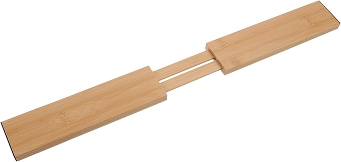 CHILDWEET 1piece Expandable Bamboo Drawer Divider for Kitchen Organization Adjustable Home Drawer Separator for Utensils and Cutlery Storage Neat and Practical Compartment