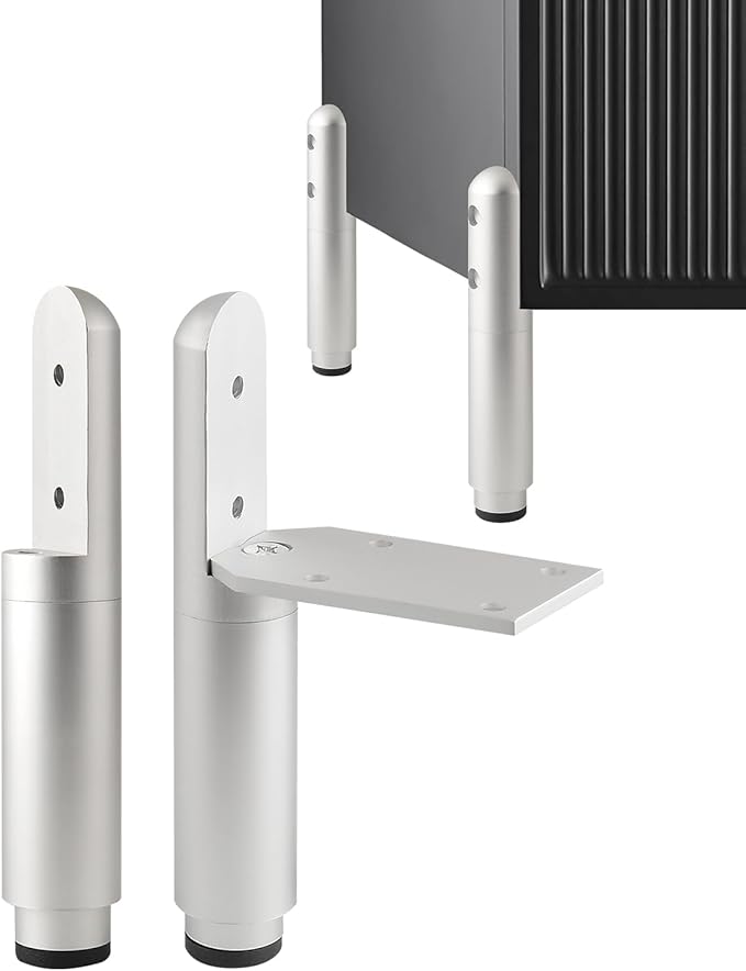 4 Pack Adjustable Metal Furniture Legs Silvery 3.3-4.5 Inch Coffee Table Legs Dresser Feet Cabinet Feet Replacement Support Foot Desk Legs