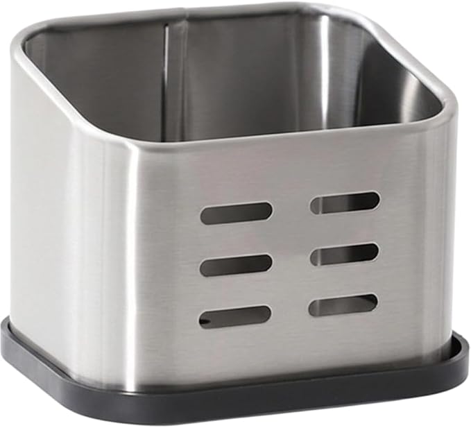 Sponge Holder for Kitchen Sink, Sink Caddy for Countertop Organizer, Stainless Steel Sponge Holder with Detachable Drip Tray for Kitchen Accessories