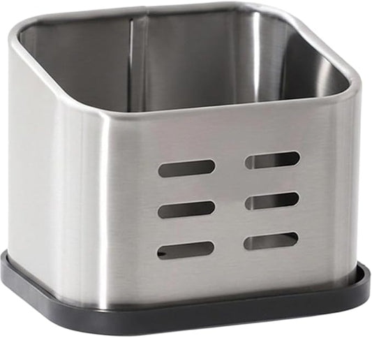 Sponge Holder for Kitchen Sink, Sink Caddy for Countertop Organizer, Stainless Steel Sponge Holder with Detachable Drip Tray for Kitchen Accessories