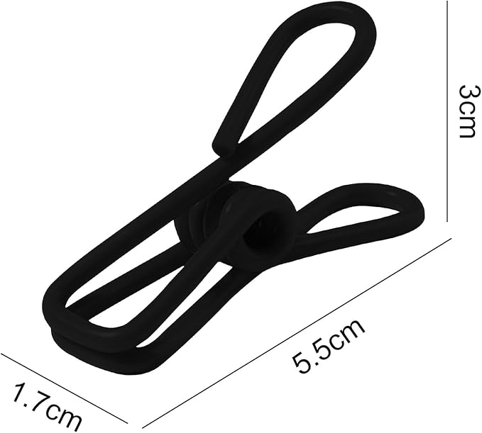 Multipurpose Metal Bag Clips - 2 Inch Colorful Sealer for Sealing Food, Paper Holder, Clothesline Clip for Laundry Hanging, Kitchen Bags (Black, 36PCS)