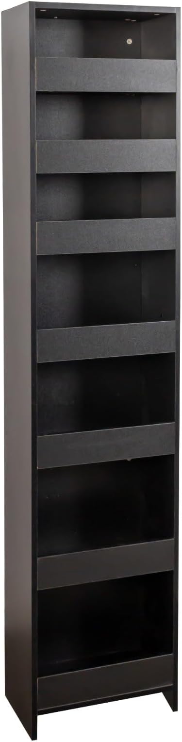 7 Tier Slim Storage Cart with Wheels, 70.75" Rolling Pull Out Pantry Organizer Rack for Kitchen Bathroom, Space Saving Narrow Gap Storage Shelf Between Refrigerator & Counter, Black