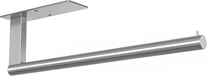 Paper Towel Holder Under Cabinet: Self-Adhesive or Drilling Paper Towel Dispenser - Stainless Steel Paper Towel Roll Holder Under Counter