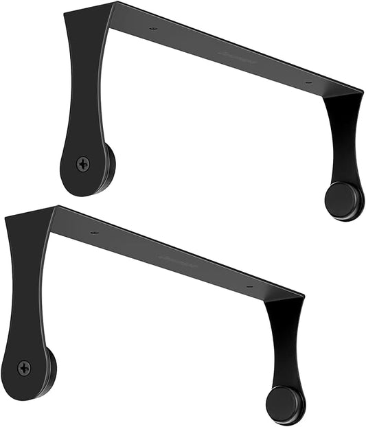 Under Cabinet Paper Towel Holder, Stainless Steel Paper Towel Holder – Wall Mount or Under Cabinet Mount Paper Roll Holder for Kitchen & Bathroom (2 Pack Black)