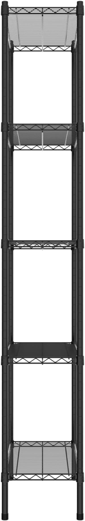 Commercial NSF Listed Black Epoxy Stationary Wire Shelving Kit 14" x 30" x 86", with 5 Shelves Perfect for Warehouse, Walk-in Refrigerator, Freezer, Grocery Store, Restaurant, Dishroom