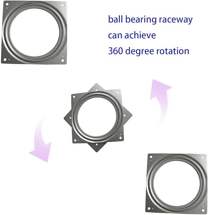 1 Pcs 6 Inch Susan Turntable Bearings Susan Turntable Lazy Susan Turntable Square Rotating Bearing Plate Lazy Susan Hardware Swivel Plate, for Swivel Plate,Corner Cabinet,Revolving Shelve in Kitchen