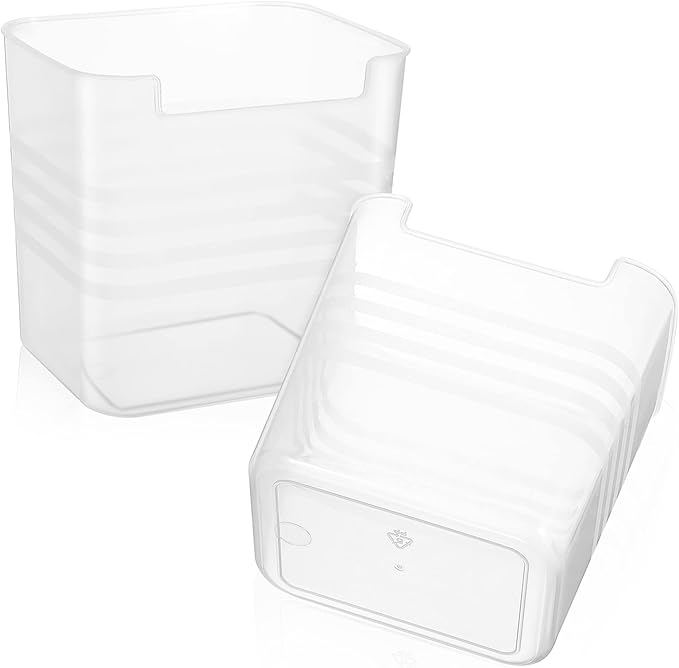 1set Translucent Refrigerator Door Organizer Bins Vertical Storage Box for Kitchen for Fruits Vegetables and Drinks Sturdy and Safe Design 2pcs