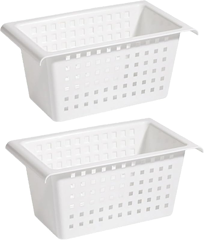 2 Pack Under Shelf Storage Basket Organizer,Hanging Storage Baskets,Hanging Basket for Closet Wardrobe Kitchen for Expandable Rod Under Sink Organizer