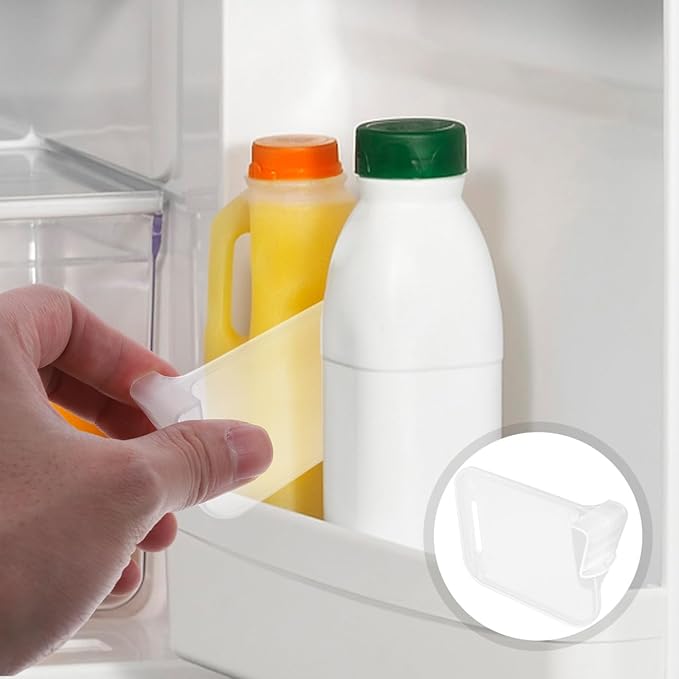 40Pcs Clear Fridge Divider Set Fridge Door Organizer Plastic Clip Dresser Drawer Refrigerator Seperators Adjustable Retractable Kitchen Storage Home Office Clear Multifunctional Supplies