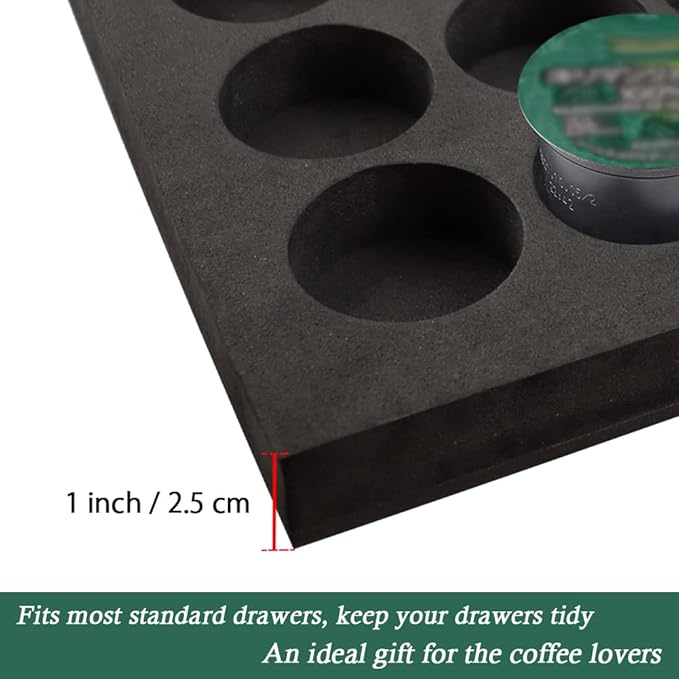 Coffee Pod Holder Compatible with KCup Keurig Pods Coffee Holder Drawer Organizer Tray for Kitchen Office Home Holds 40 Coffee Pods (16.5” X 11”)