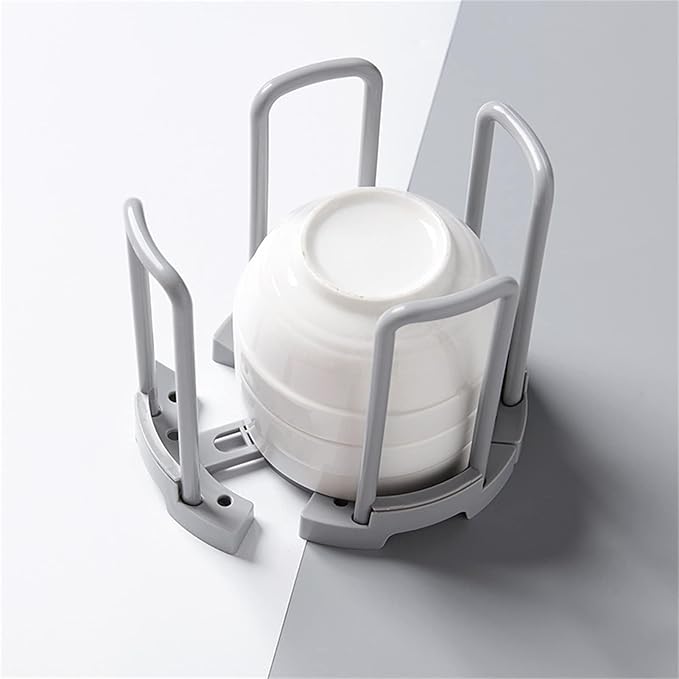 Collapsible Dish Drying Rack, 2PCS Plate Organizer for Cabinet Space Saver Bowl Organizer Small Plate Stand for Display, Kitchen Drawer, Countertop, Cabinet, Shelf, Cupboard