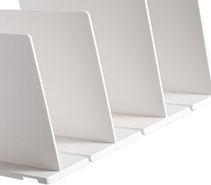 White Sturdy Plastic Shelf Divider, Vertical Handbag Separator for Closet, Adjustable Storage Organizer with Easy Assembly, Space Saving Design for Home Wardrobe Cabinet and Deskto