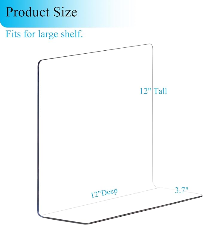Shelf Dividers for Closet Organization: Acrylic Shelf Dividers for Clothes Sweater Purse - Clear Closet Organizers and Storage Separators for Shelves, 8Pack