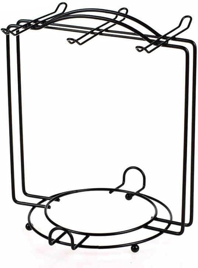 Stainless Steel Coffee Cup and Plate Storage Rack Holder for Kitchen, Dining Table, and Cabinet with 6 Mug and 5 Plate Capacity, Black