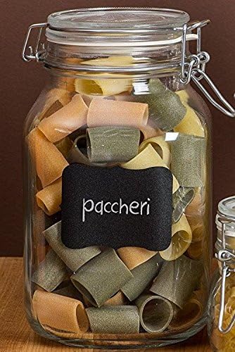 Cestari Large Chalkboard Labels – 54-Pack Black Reusable Jar Labels for Containers, Fancy Rectangle Chalk Stickers for Organizing Kitchen, Pantry, Storage Bins, Jars & More
